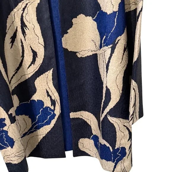 Chicos Travelers Reversible Open Front Jacket With Floral/Solid Design Size 16/1 - Picture 9 of 12